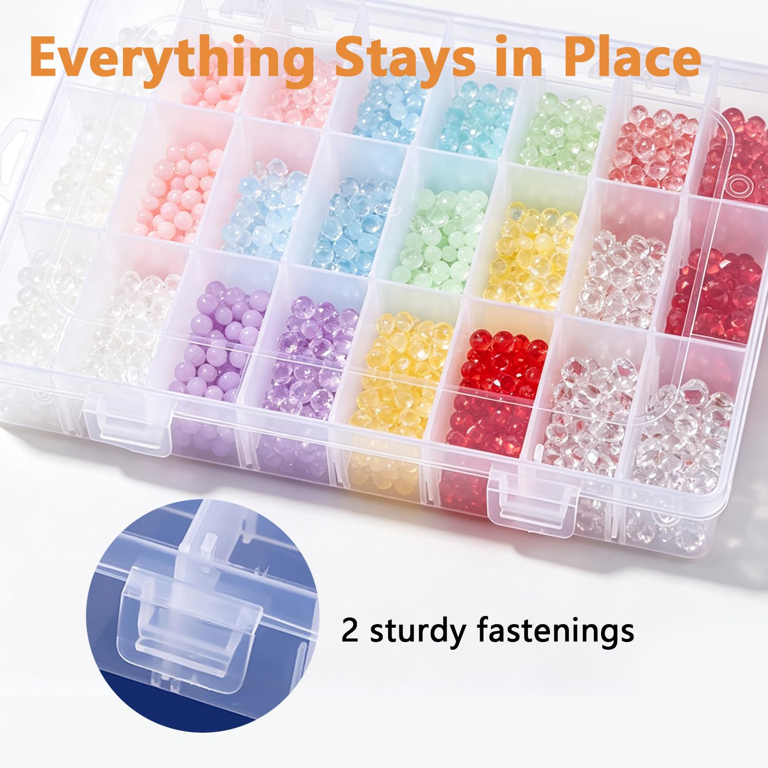 Scatole portaoggetti per piccoli oggetti, scatole trasparenti in plastica con divisori regolabili, scatole portaoggetti in plastica per perline, artigianato, gioielli, 4 pezzi