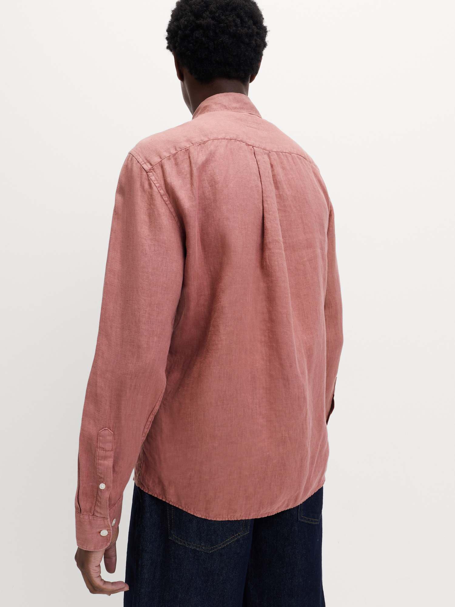Marks & Spencer Camisa de Lino Puro Teñida en Prenda para Hombre, Ajuste Normal
