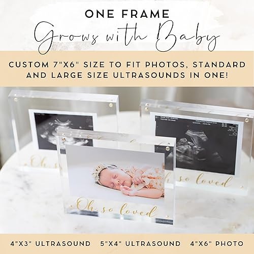 Miniatura 1 de Marcos de fotos de ultrasonido - Marco de fotos y ecografía acrílico y dorado - Marco moderno de ecograma de bebé personalizado - Marco de