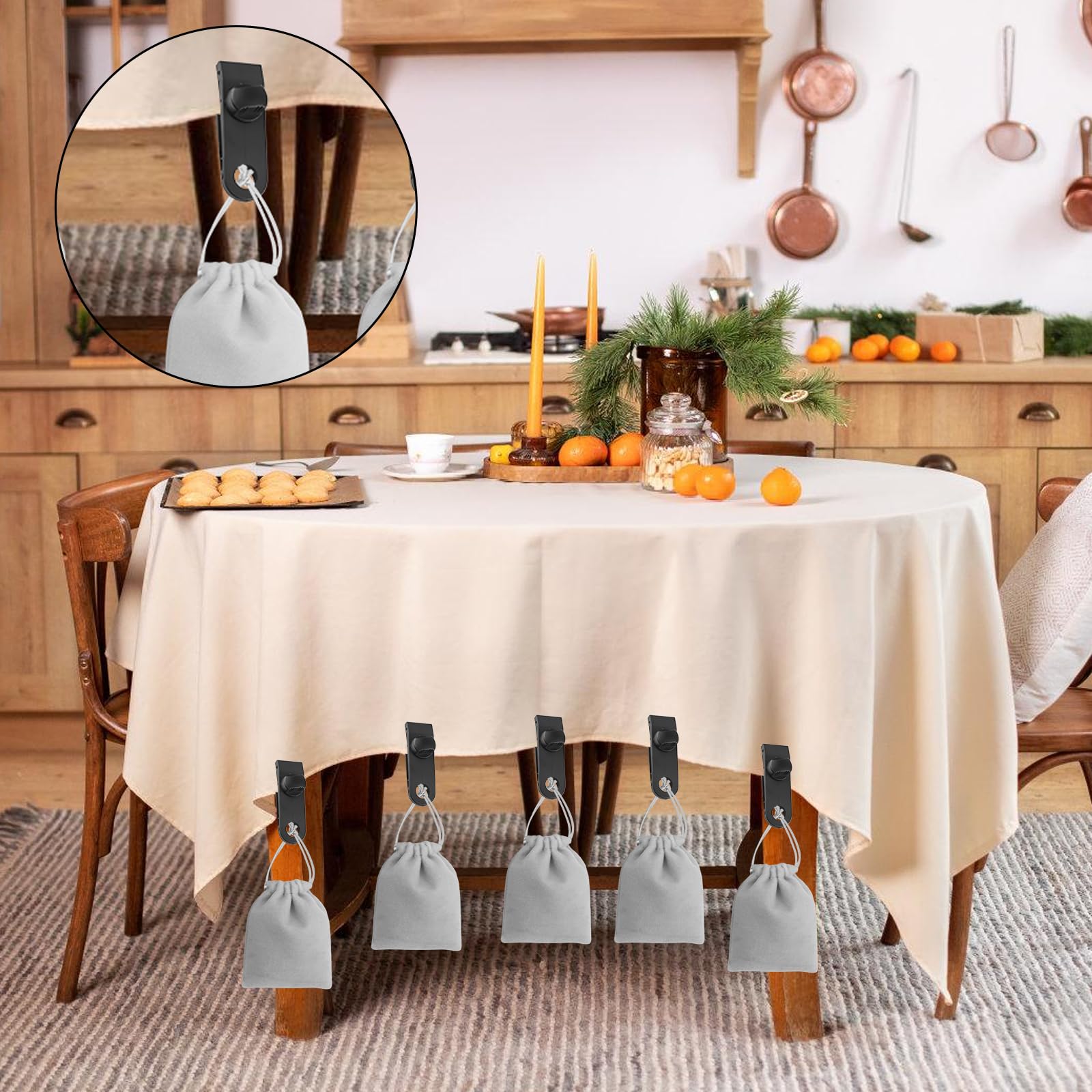 Borsa per pesi, per tende da gazebo all'aperto, 10 tasche per pesi, 10 moschettoni e 10 clip, sacchetto di sabbia portatile, adatto per il fissaggio di tende esterne, tende, tovaglie, ecc. per