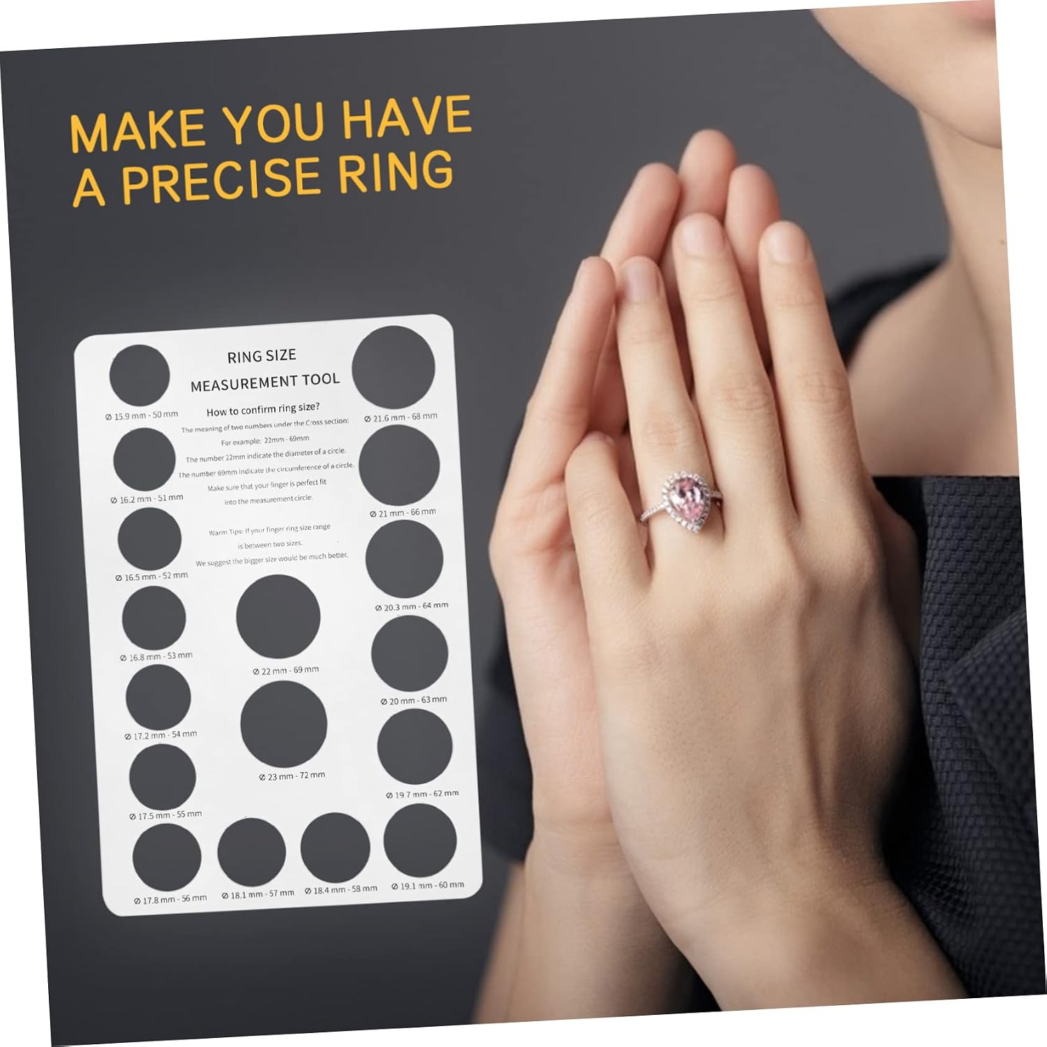 ULDIGI 5Pcs Ring Accurate Ring Measurement Tools for Jewelry Sizing Lightweight and Portable Finger Gauges for Quick Measurements and Customer Fitting