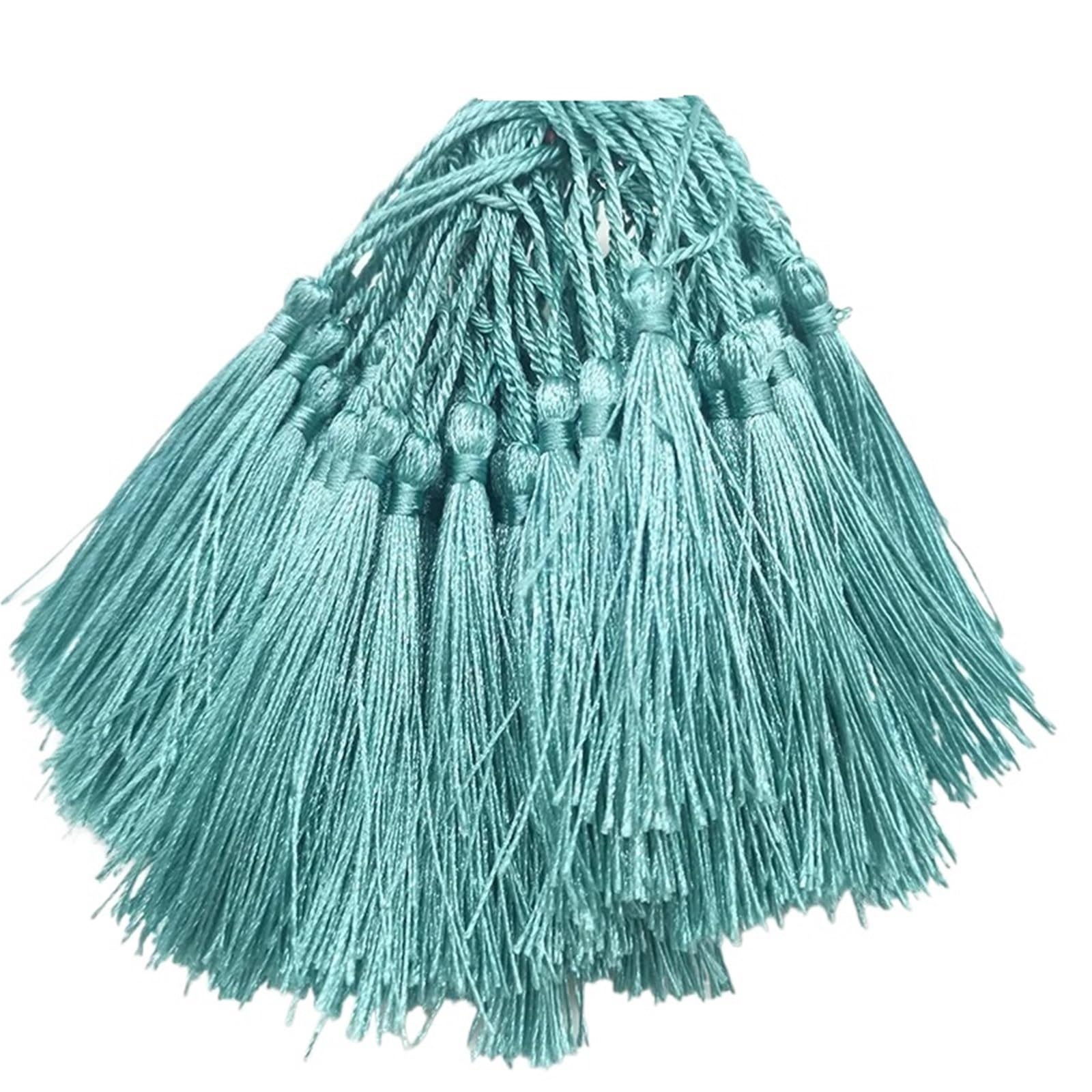 Mini Tassels 300pcs/lot 13cm Tassel Silk Fringe Silky Floss Bookmark Tassels Mini Tassels For DIY Craft Jewelry Making Souvenir Bookmarks for Crafts(27 LightLakeBlue)