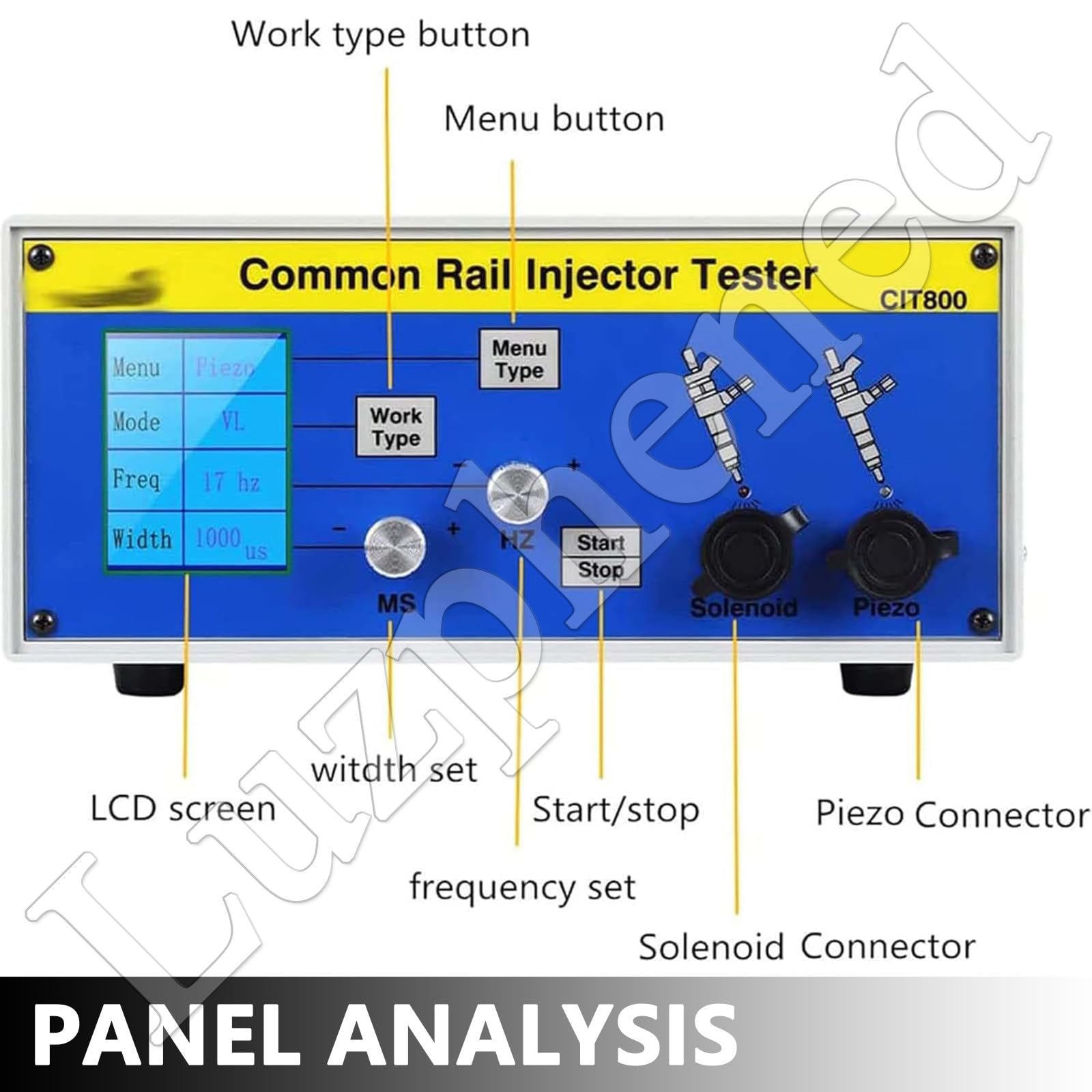 Tester Multifunzione per iniettore Diesel, Tester Iniettore Rampa Comune CR-C, Diesel Iniettore Ugello Tester Iniettore Tester, per Calibrare la Pressione Carburante, per S60h