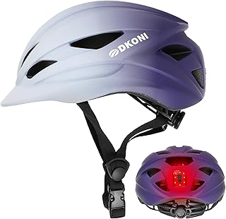 Bike Helmet Adult Urban:Bicycle Helmet for Men Women with USB Charge Detachable Taillight Helmets for Commuter Cycling Scooters