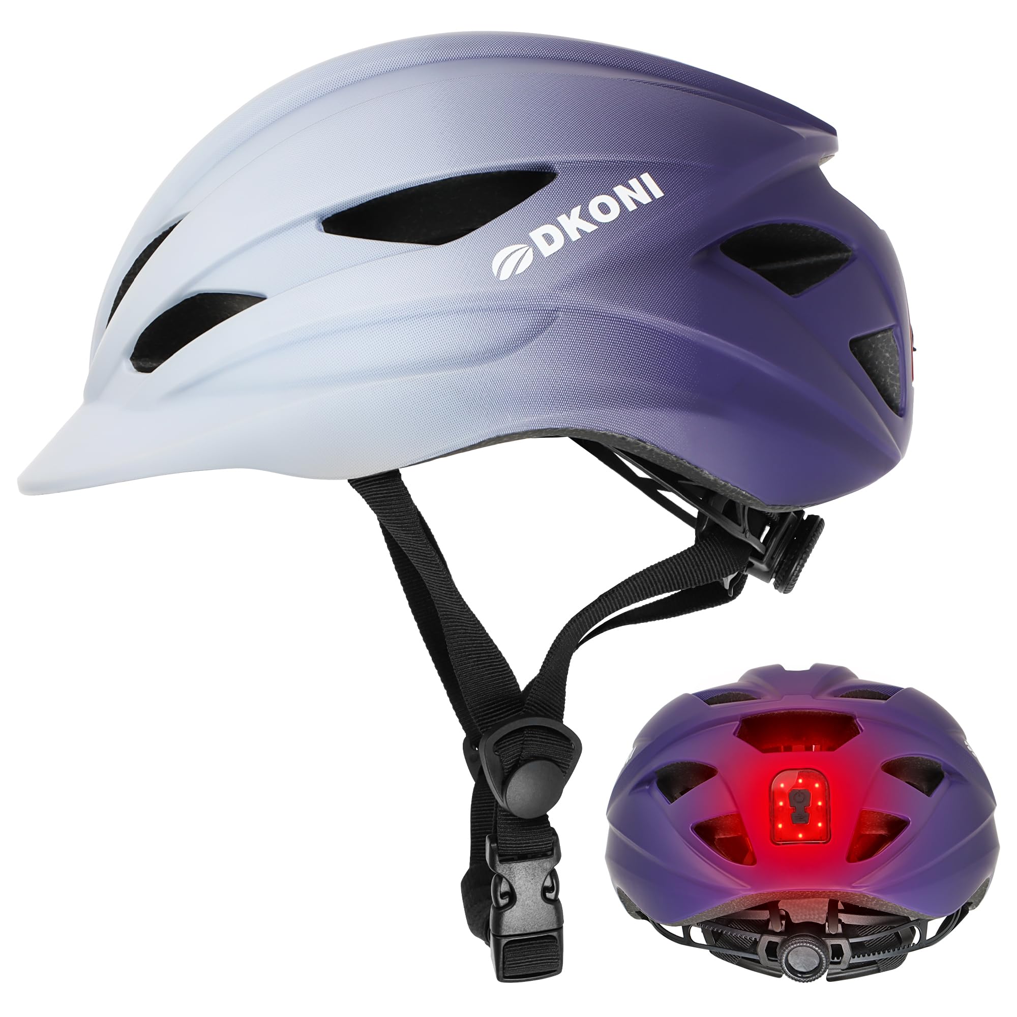 Bike Helmet Adult Urban:Bicycle Helmet for Men Women with USB Charge Detachable Taillight Helmets for Commuter Cycling Scooters