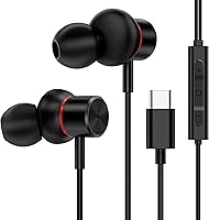 USB C Wired Headphones with ANC & One-Click Toggle - Hi-Res Earbuds for iPhone 16/15 Pro Max, Galaxy, Pixel, iPad
