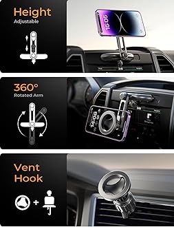 LISEN for MagSafe CD Phone Holder for Car Mount [Angle Adjustable] Magnetic Phone Holder for iPhone Magsafe Car Mount CD Slot Hands Free CD Player Phone Mount for iPhone 15 Pro Max Plus Galaxy