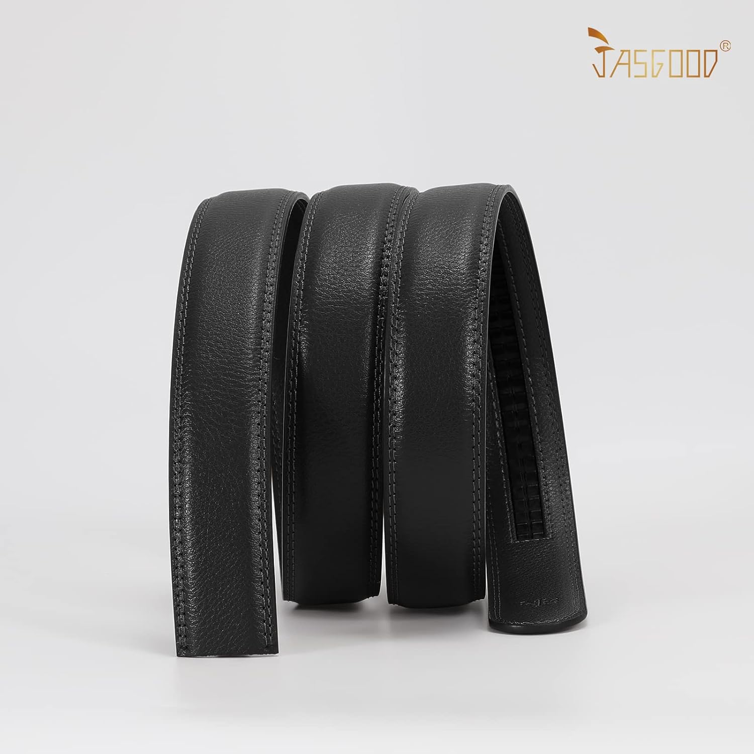 JASGOOD Men's Leather Ratchet Belt Strap without Buckle, Replacement Leather Belt Strap 35mm/1.38", Fit 40mm/1.57” buckle - Image 8