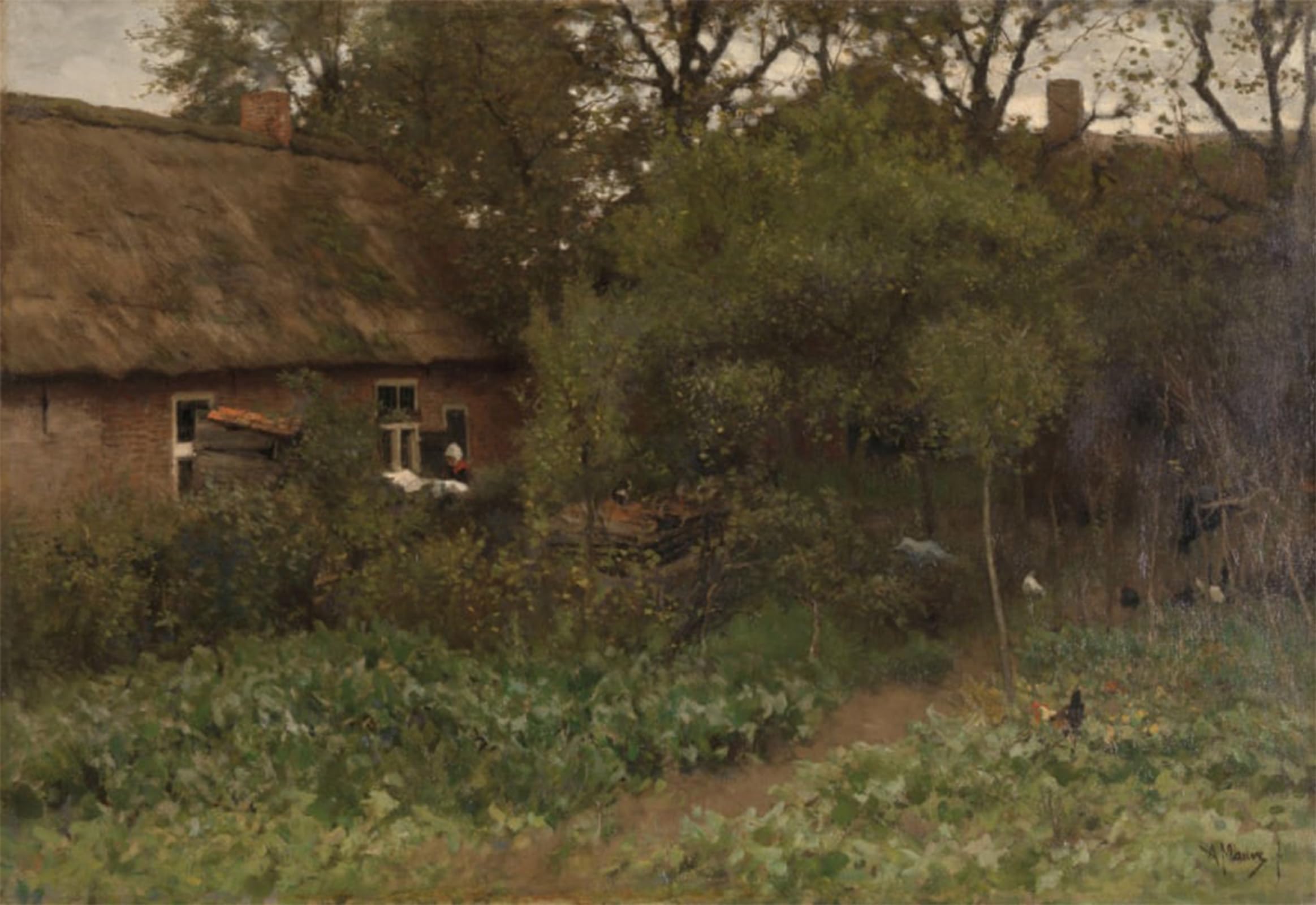 Artxlxxbn No Frame Famous Painting Art Wall Decor Abstract Art Picture The Garden By Anton Mauve Animal Pictures For Home Decor 60X90cm