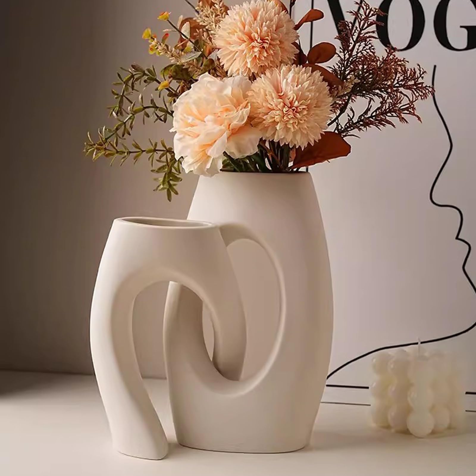 Wazon Kreatywny ceramiczny wazon lekka luksusowa dekoracja stół do salonu suchy kwiat artystyczna
