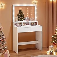 VASAGLE KAILYN Collezione - Tavolo da Trucco, Toeletta con Luce LED