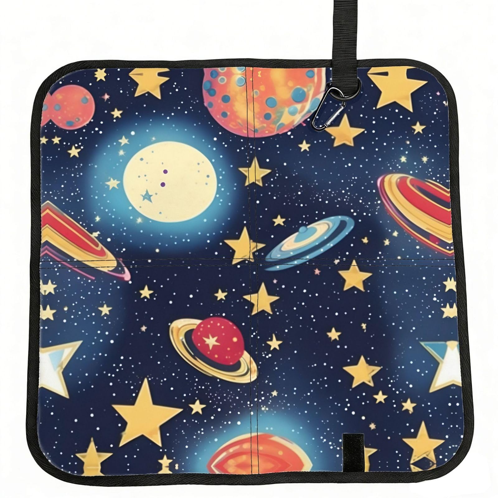 UVBDF Starry Sky Universe Space Print Outdoor Sitting Cushion Folding Seat Pad Compact Portable Picnic Bench Cushion Mat