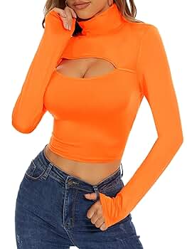 Ovokcina Women's Sexy Long Sleeve Crop Top Velma Costume