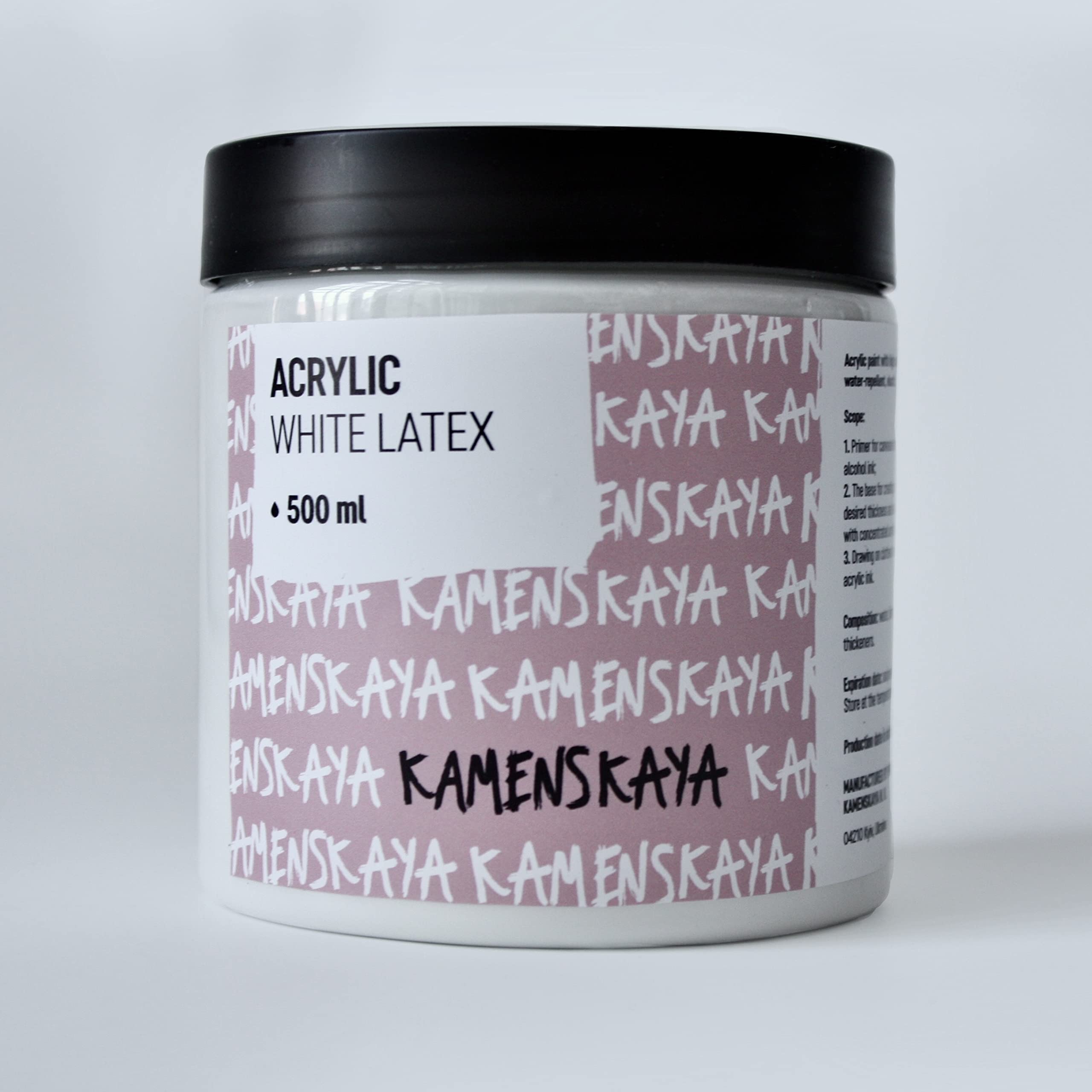 Kamenskaya White Acrylic Gesso Primer for Alcohol Ink Painting on 