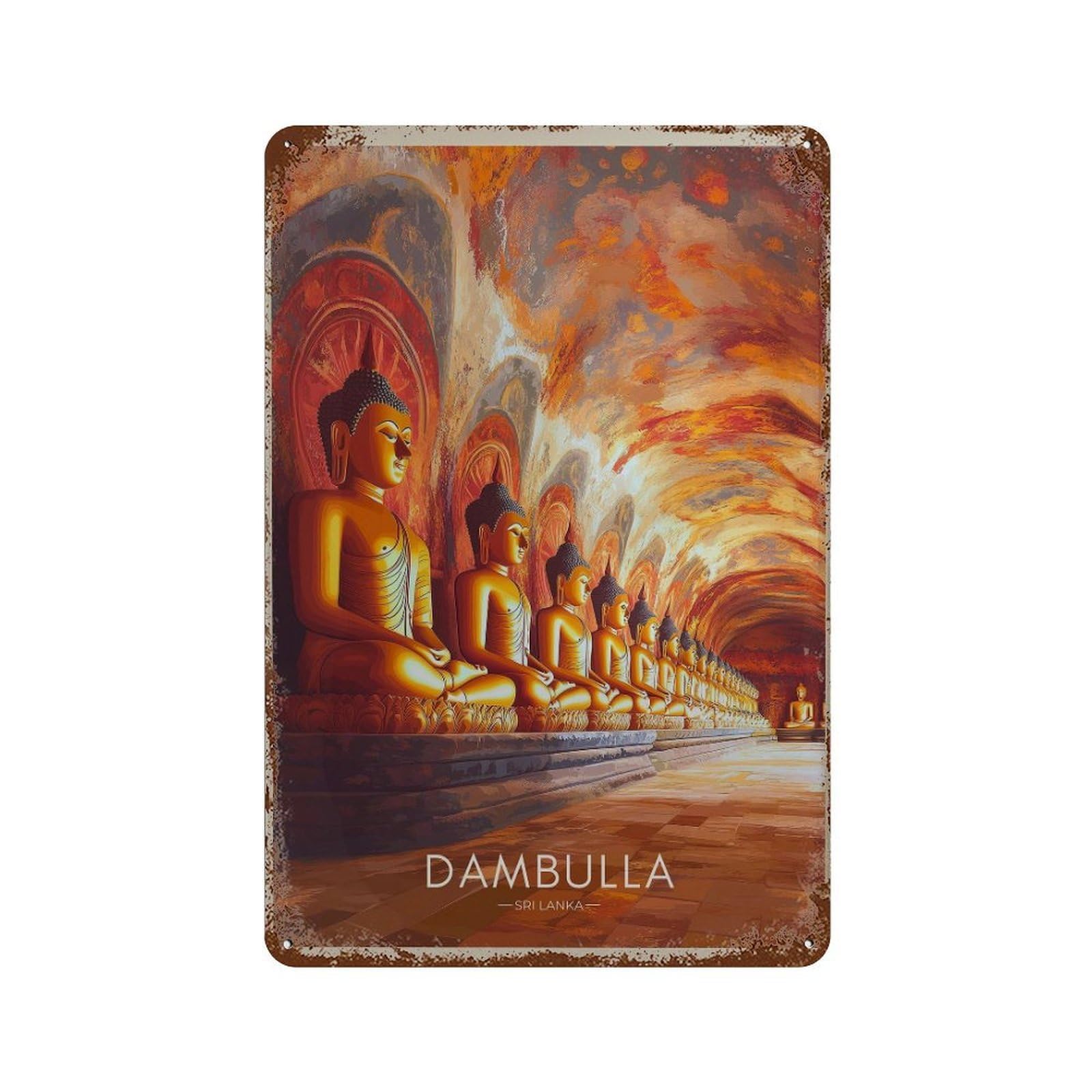 xiaoxiaoshen Dambulla Cave Temple Sri Lanka Travel (3) Wall Decor Art Metal Tin Poster Modern Home Decor Art Home Bar Shop Decorations Vintage Sign 30x20cm