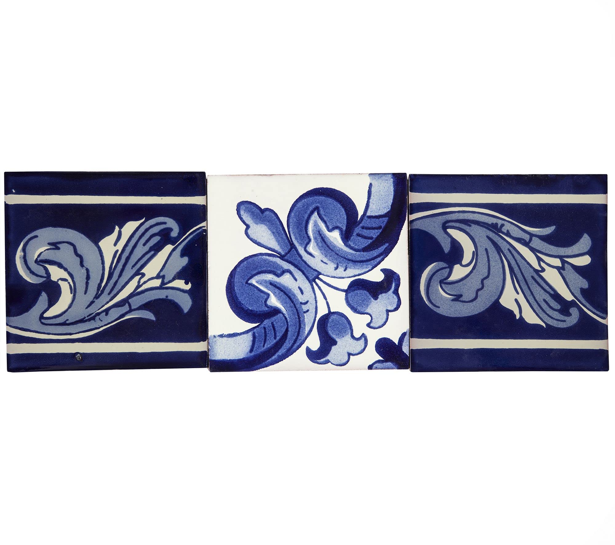 Cerames azulejos de mosaico Talavera Mariposa - 30 azulejos decorativos de cerámica mexicana para baño, ducha, escaleras, pared posterior de la cocina | azulejos de mexicanos 10,5x10,5 cm