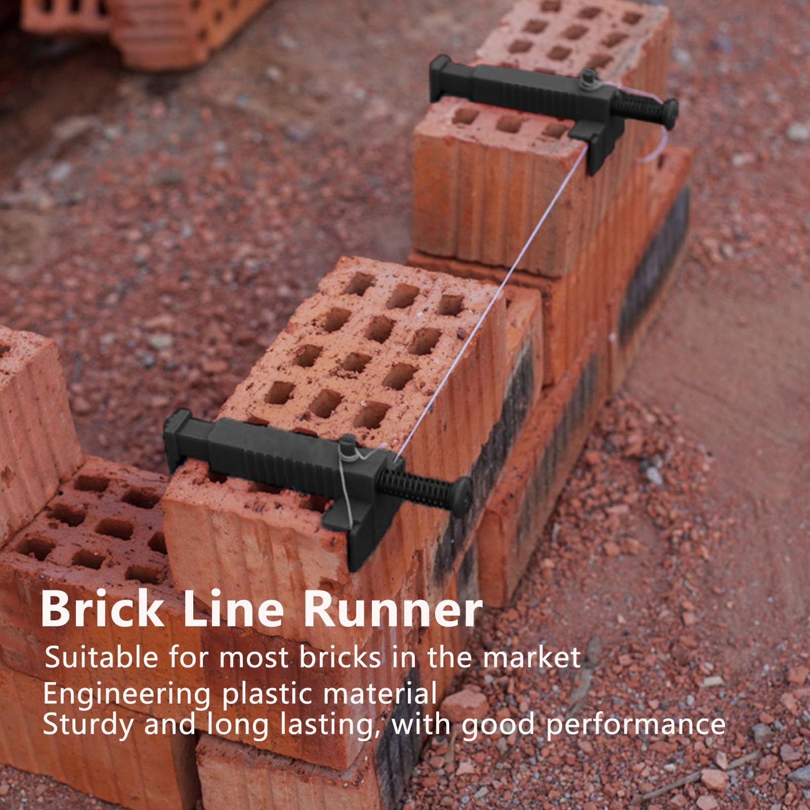 2 Pcs Brick Line Runner, Wide Clamp Range, Engineering Plastic, Secure Grip with Non Slip Pad, Compact and Portable - Image 2