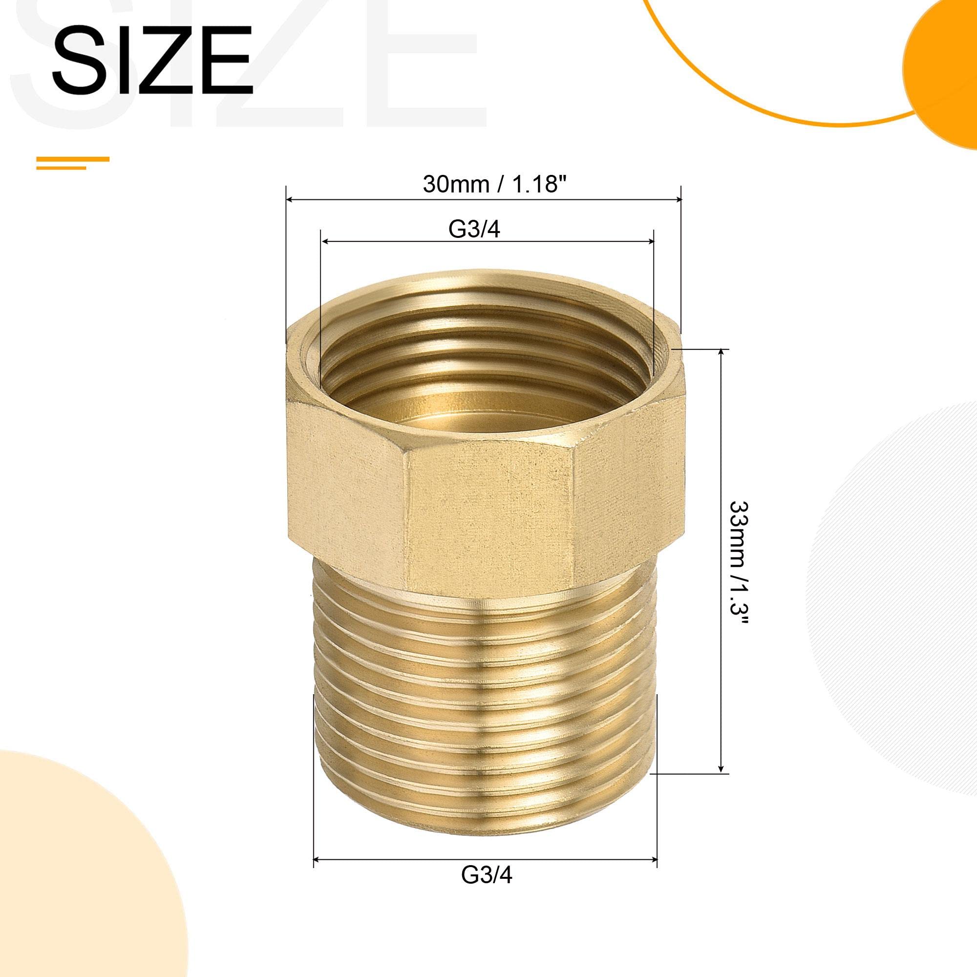 MECCANIXITY Brass Check Valve, G3/4 Male Female Thread 30x33mm Outward Flow Non-Return One Way Backflow Prevention for Water Petrol Fuel Line