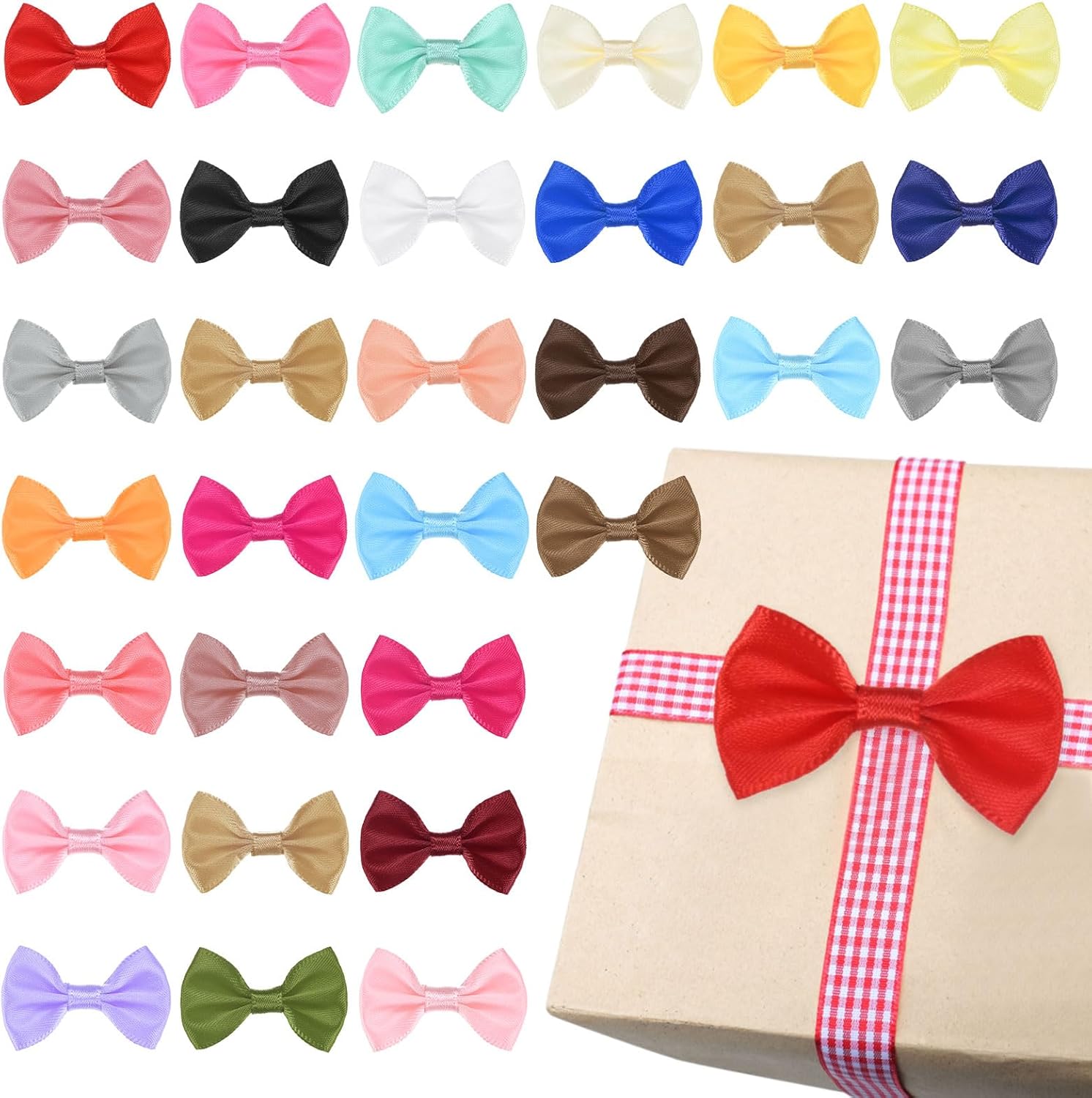 60-Pack 1.5 Inch Mini Ribbon Bows|Premium Polyester Craft Bows for Gift Wrapping, Wedding Favors, DIY Hair Accessories, Christmas & Party Decoration [Black] - Image 4