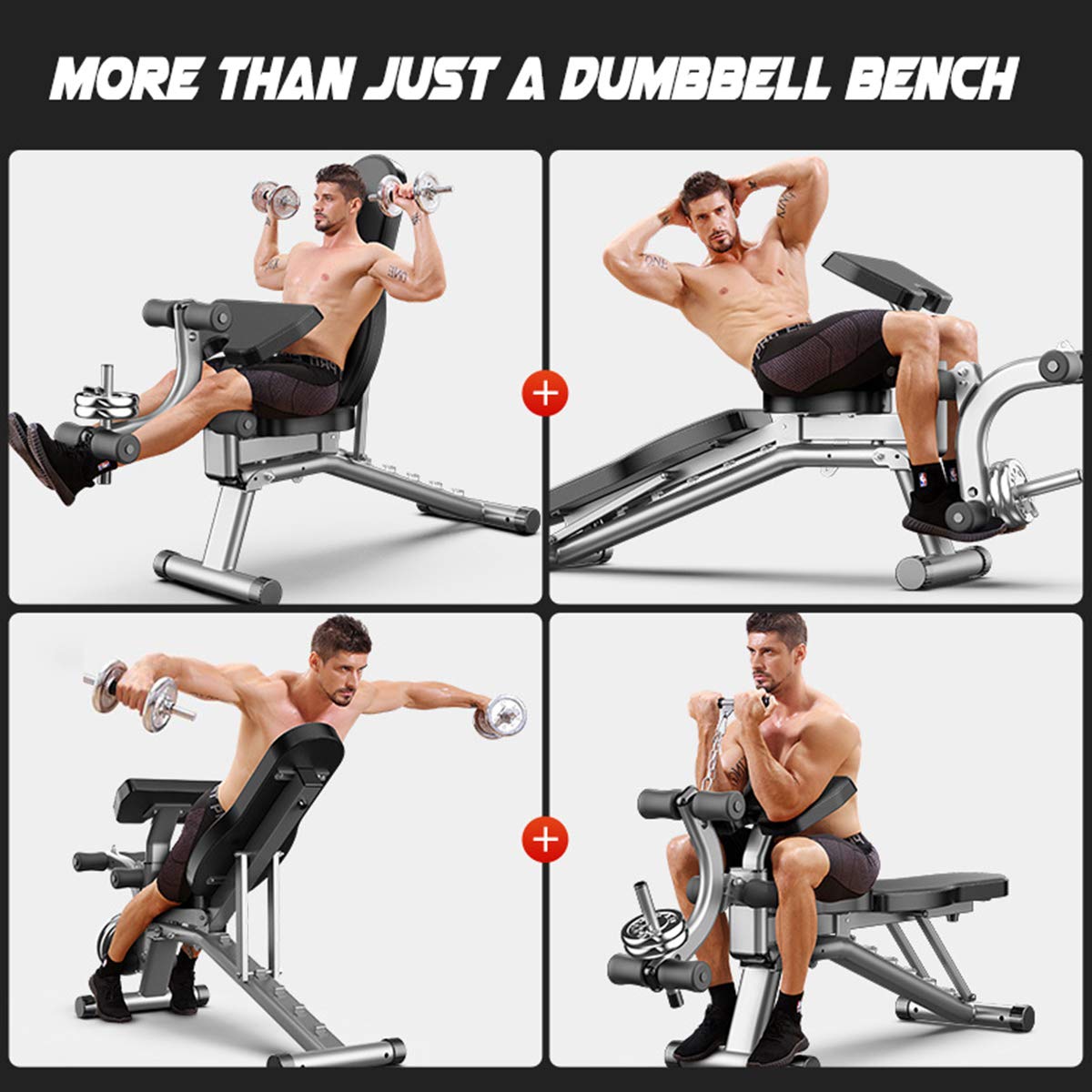 Ycrdtap Folding 90° Sit Ups Adjustable Incline Folding Bench, Weight