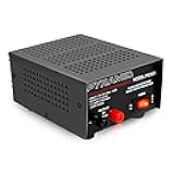 Pyramid Universal Compact Bench Power Supply - 2.5 Amp Linear Regulated Home Lab Benchtop AC-to-DC 12V Converter w/ 13.8 Volt DC 115V AC 50 Watt Power Input, Screw Type Terminals, Cooling Fan PS3KX