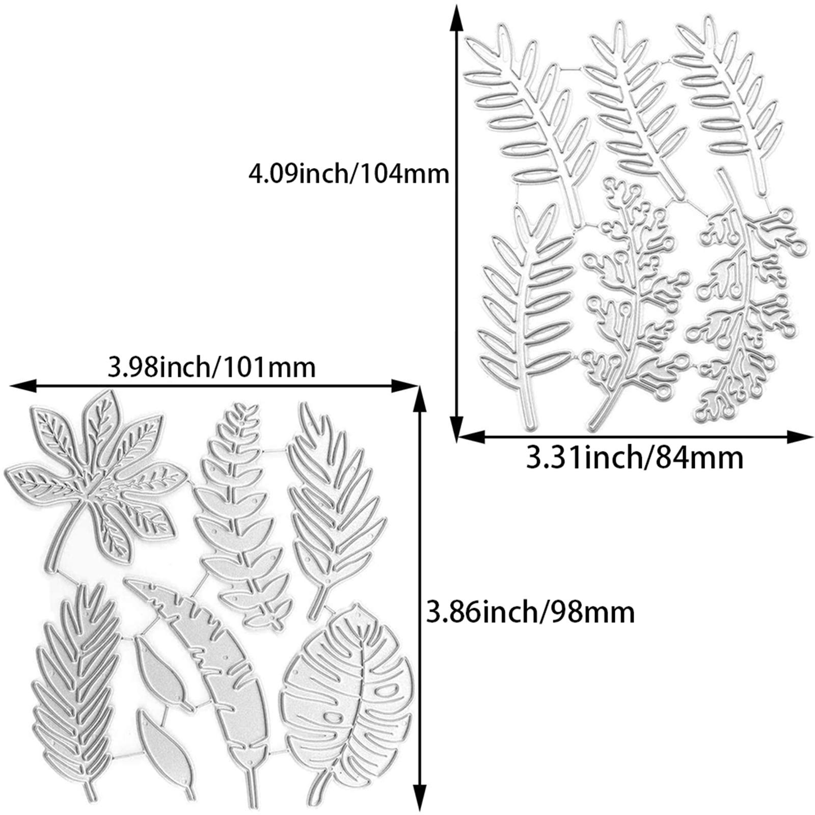 Xinlie Dies Grabado Estarcir Corte en Relieve Acero Scrapbooking Gofrado Troquelado Kit Almohadilla de Papel Plantillas de Estarcidos DIY con Forma para Scrapbooking Metal Troquelado Decoración(2 PCS)