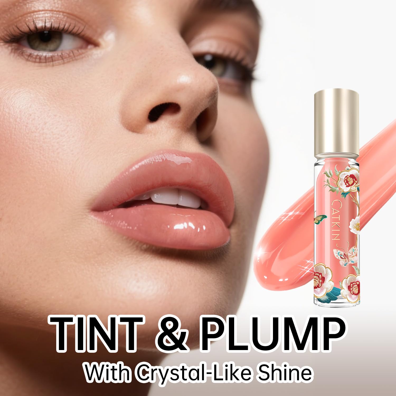 CATKIN Serum Plumping Lip Gloss, Hydrate & Volumize, Juicy Shine, 90% Nourishing Essence, Long Lasting and Non-Sticky - Image 4