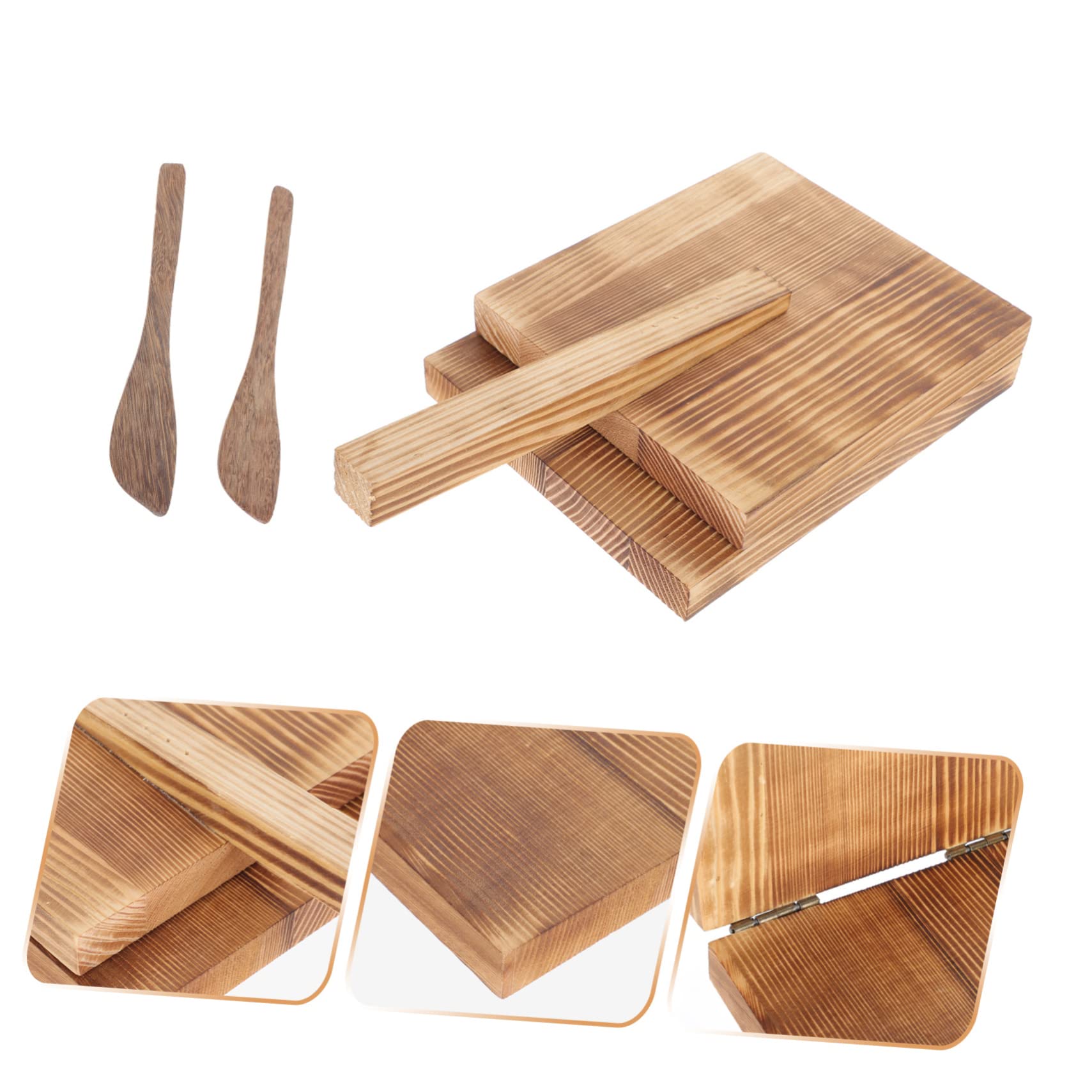 OHPHCALL Dumpling Pressing Tool 1 Set of Wooden Dough Presser Wrapper for Homemade Dumplings