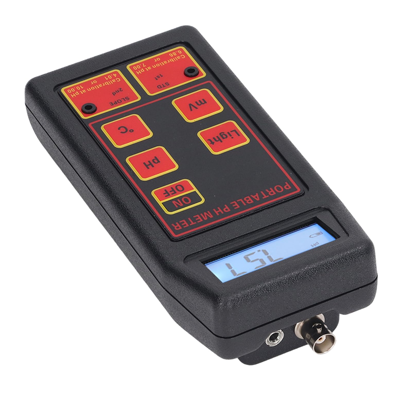 Yctze Probador de Calidad de 4 Dígitos con Pantalla Grande para Medición PH y Temperatura: Solución Prueba Precisa, Portátil y Versátil (Electrodo de PH ORP)