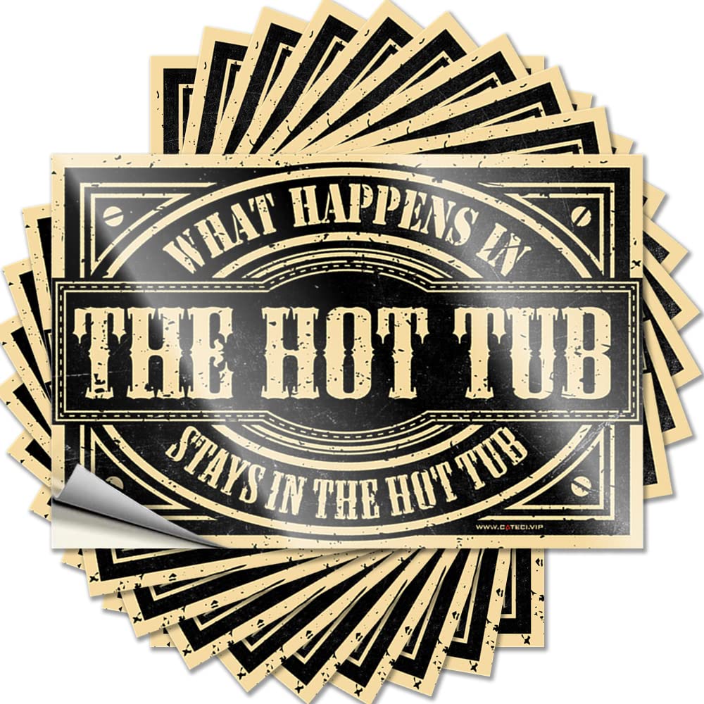 Unique Tattoos, Gifts Window What Happens in The Hot Tub Stays in The Hot Tub | Funny Quote Long Decals(8X12CM)
