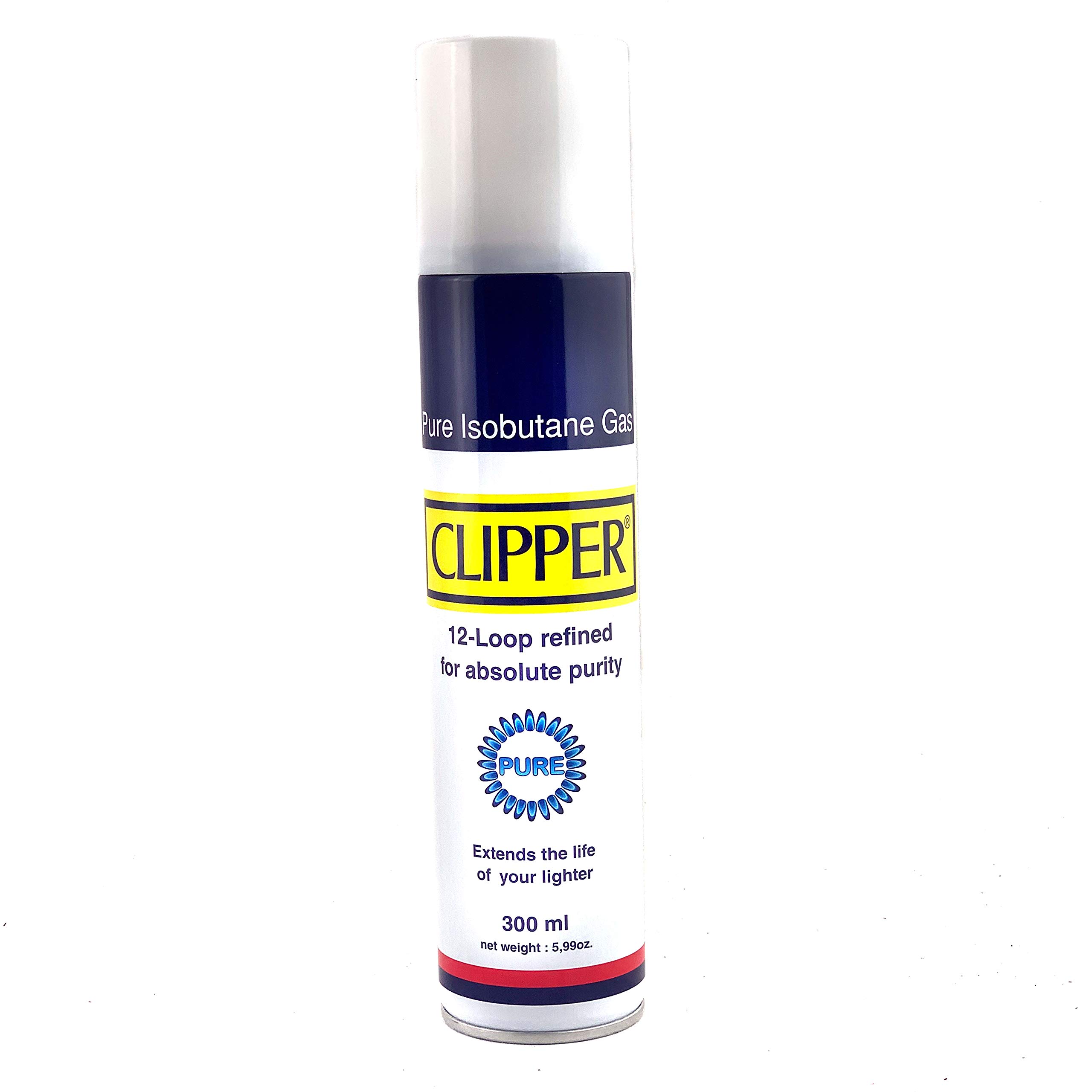Clipper Accendino Gas 2 x 300 ml ISO Butano Ricarica per Accendini, Creme Brulee, Bruciatore da Cucina Jet Flame Accendino con Adattatore nel Coperchio