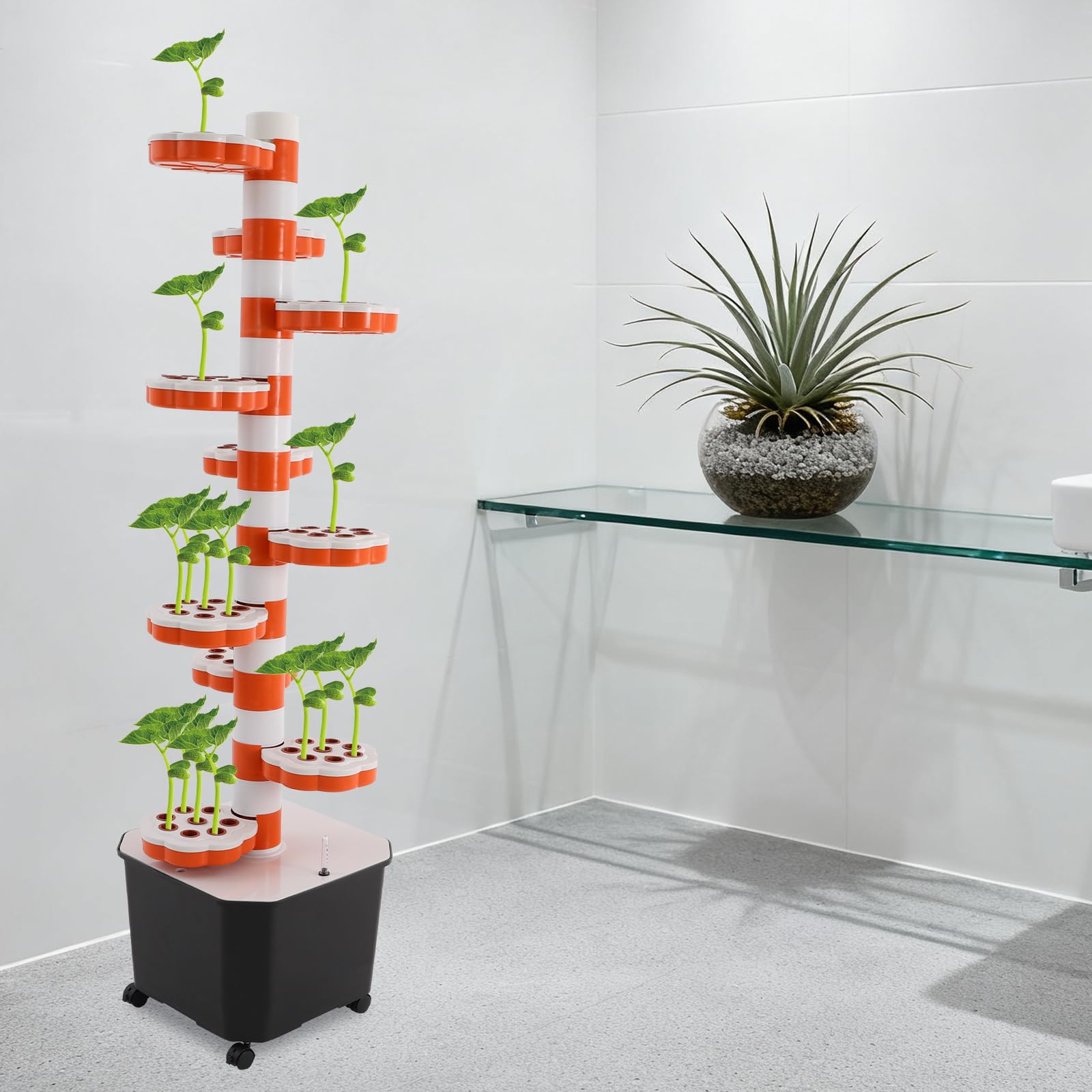 Système de culture hydroponique avec pompe, minuterie, 10 couches et 80 trous, tour de croissance hydroponique, pour la maison, le commerce et les botaniques