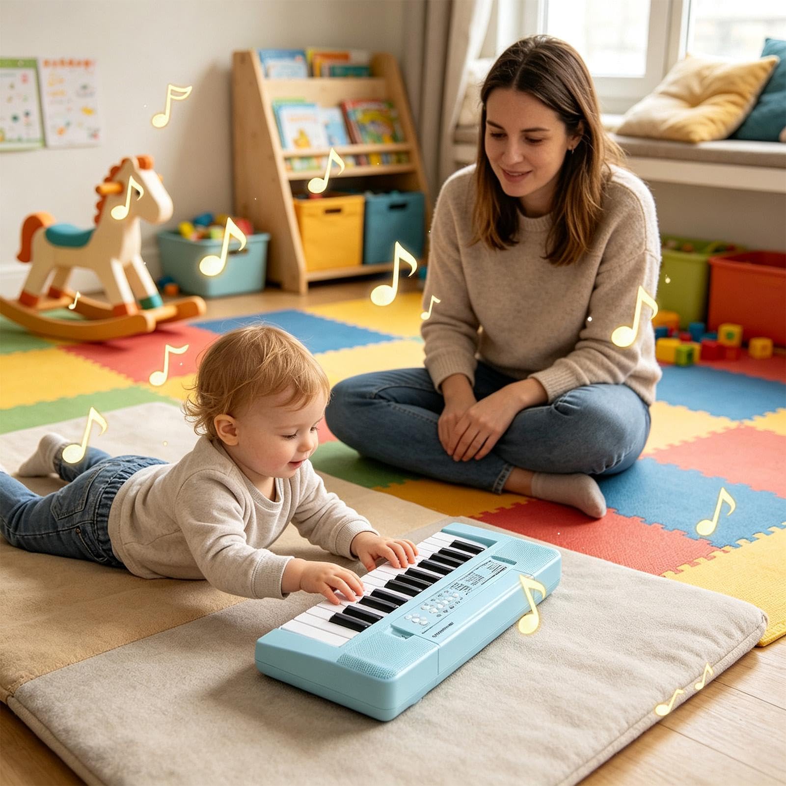 Tastiera Musicale per Bambini Giocattolo Musicale Educativo Ricaricabile 37