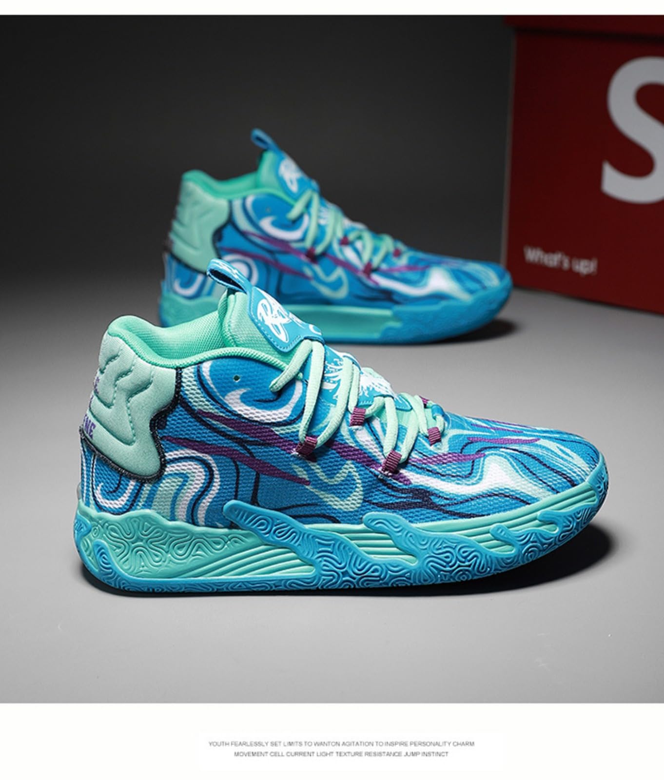Chaussures de Basket-Ball AeroDunk - Vivazz, Chaussures Décontractées pour Homme, Semelle extérieure en Caoutchouc antidérapante, Légères et Respirantes