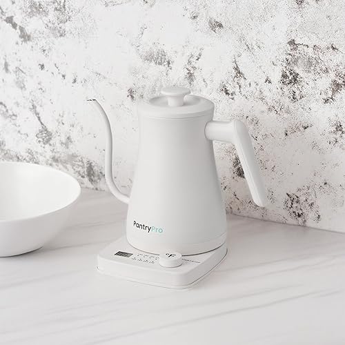 Miniatura 5 de The Display Guys - Hervidor eléctrico de cuello de cisne de 1.0L y 1500 W, interior de acero inoxidable, ebullición rápida, apagado automático,