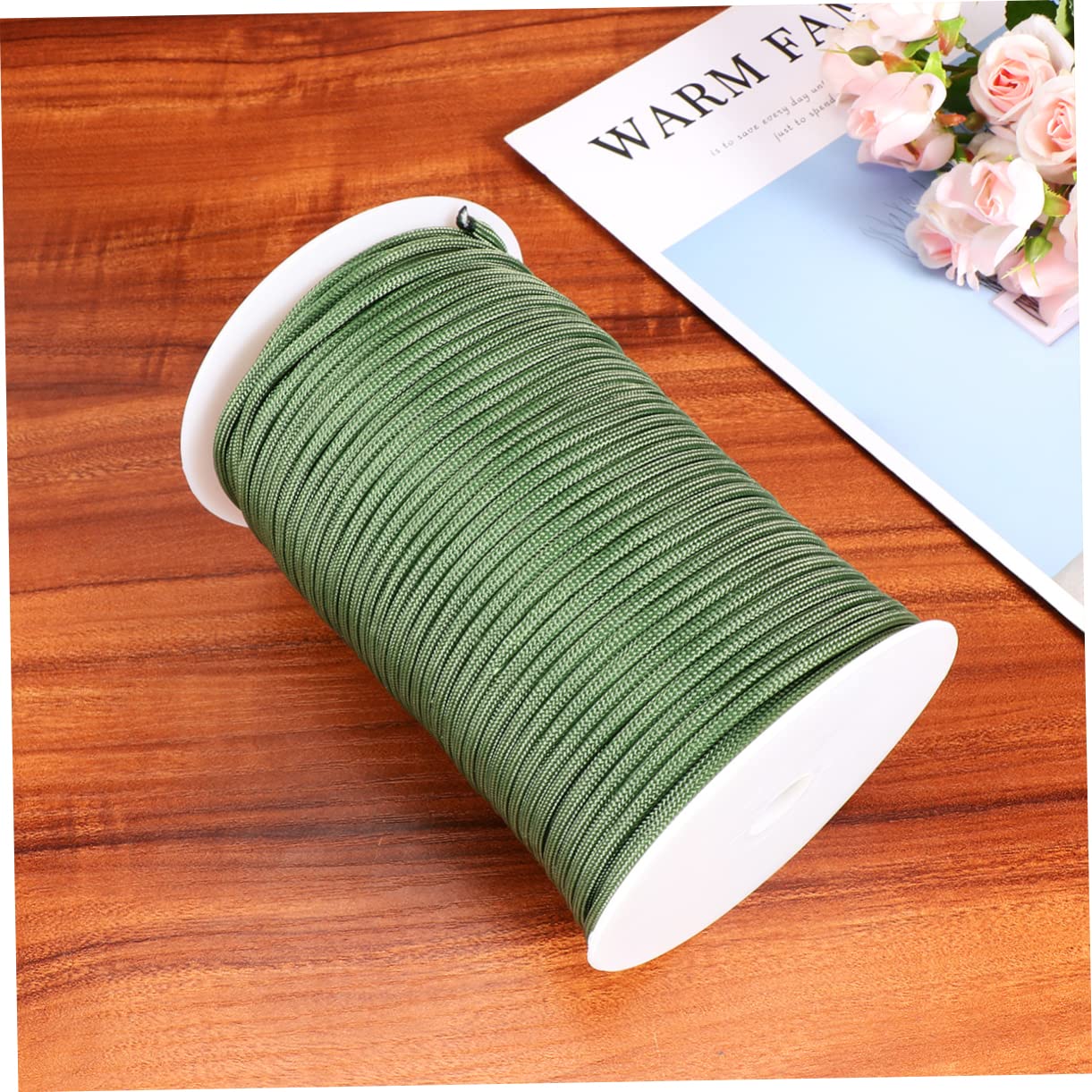 INOOMP Paracord 100m 4mm a Nove Anime, Corda Verde ad Alta Resistenza