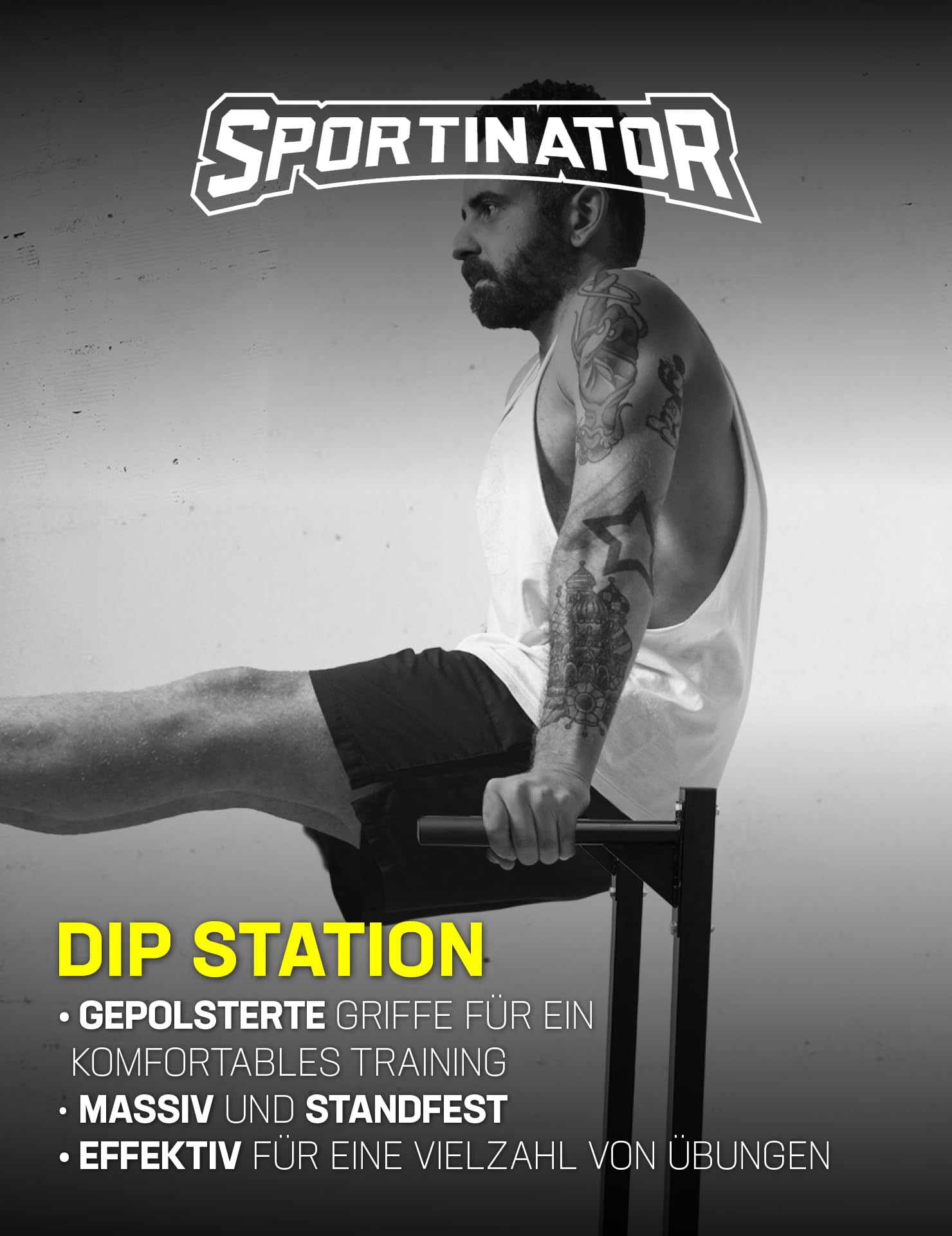 SPORTINATOR® Dip Station - Torre de entrenamiento de fuerza (altura: 134 cm hasta máx. 150 kg)