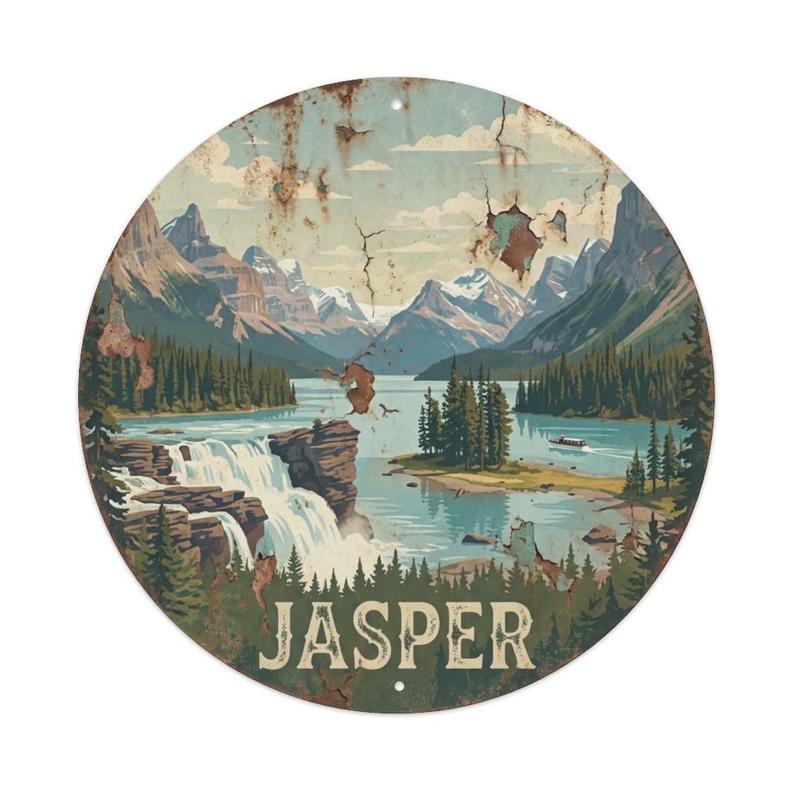 Canada Vintage Travel Jasper Metal Tin Sign