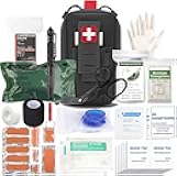 Ifak Med Trauma Kit, Black Molle Tactical Emergency First Aid Kit,Military Survival Molle EMT Medical Kit Refill Supplies Fot Duty Belt