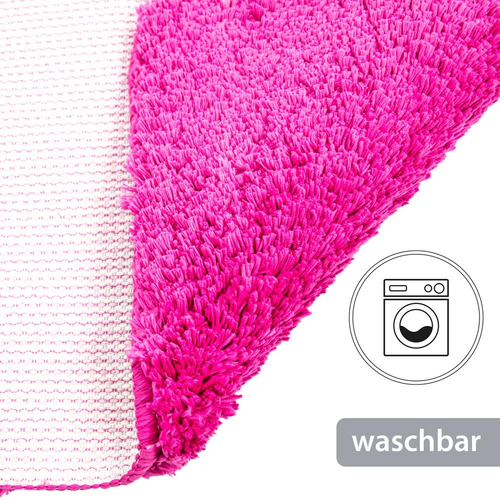 PANA® 'Florence' Ensemble de tapis de bain • Tapis moelleux pour salle de bain et WC • Tapis de bain lavables et antidérapants • Set : 45 x 45 cm avec découpe WC 50 x 80 cm + 60 x 100 cm • Couleur :