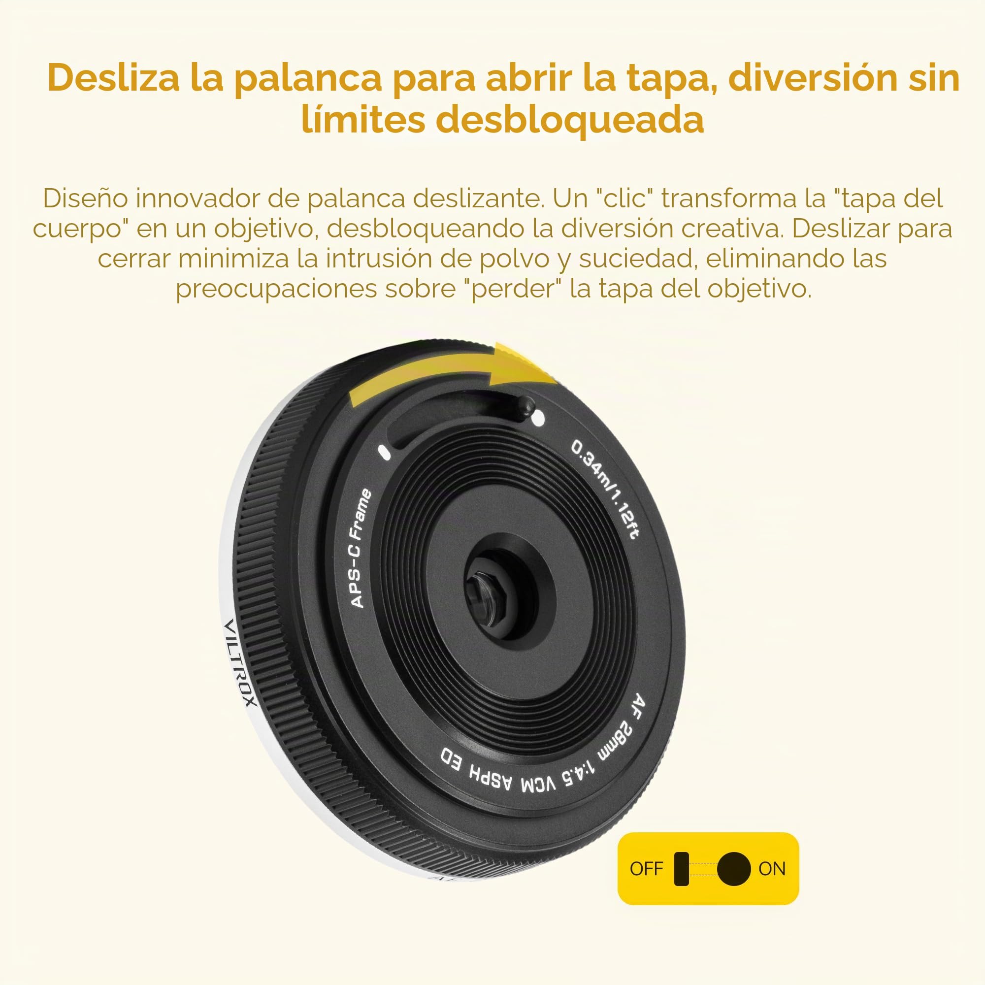 VILTROX 28mm f/4.5 F4.5 XF Objetivo Pancake Enfoque Automático Gran Angular de Tamaño Chips Objetivo Compatible con Cámaras Fujifilm X-Mount X-A1 X-A2 X-A3 X-A5 X-H1 X-T1 X-T100 X-PRO1 y más