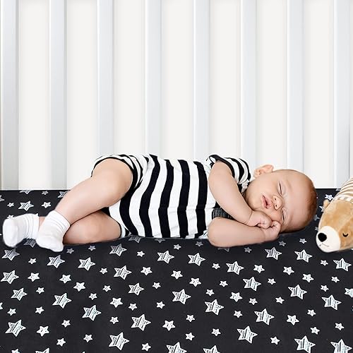 Vista 52 de Paquete de 2 sábanas de franela para cuna, 100% franela de algodón, sábana bajera suave para cuna estándar (28 x 52 pulgadas) y colchones de niños
