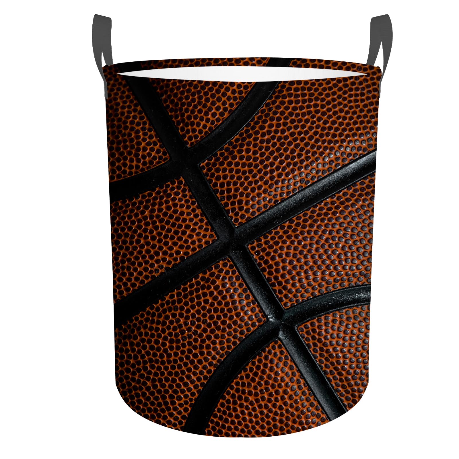 Basketball Texture Laundry Basket,Foldable Oxford Cloth Funny Tote Bag Laundry Hamper Clothes Storage Bucket Toy Organizer For Bathroom Laundry