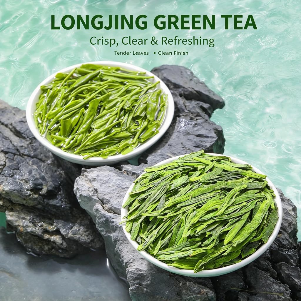 Té Longjing De Primera Calidad 125g * 2 | Fresco Y Aromático | Sin Aditivos | Té Verde A Granel | Bebida Natural Y Saludable