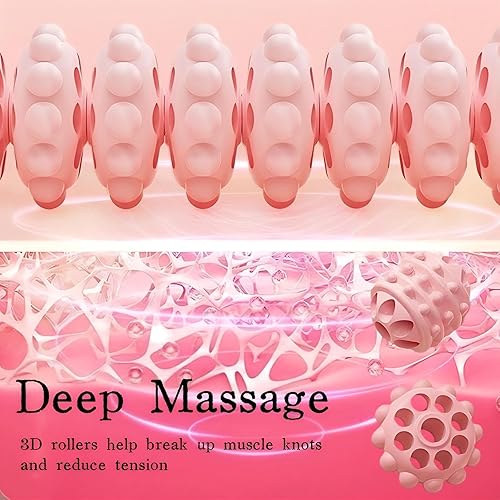 Miniatura 6 de Barra de rodillo muscular, 10 rodillos, diseño flexible de 180 grados, herramienta de masaje fascista para recuperación de piernas y espalda