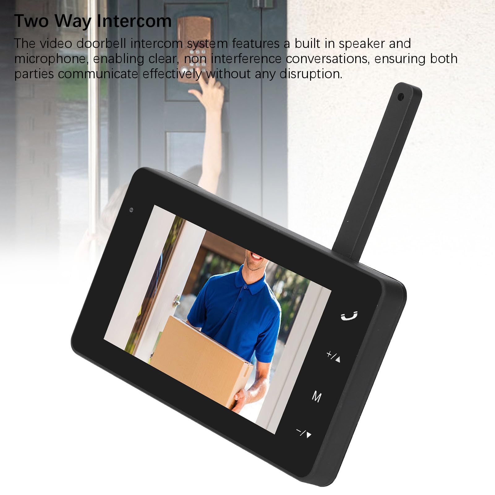 Luocute Videoportero Inalámbrico, Pantalla Táctil IPS de 4.3 Pulgadas con Audio Bidireccional y Visión Nocturna para Seguridad del Hogar, Timbre Impermeable con Grabación