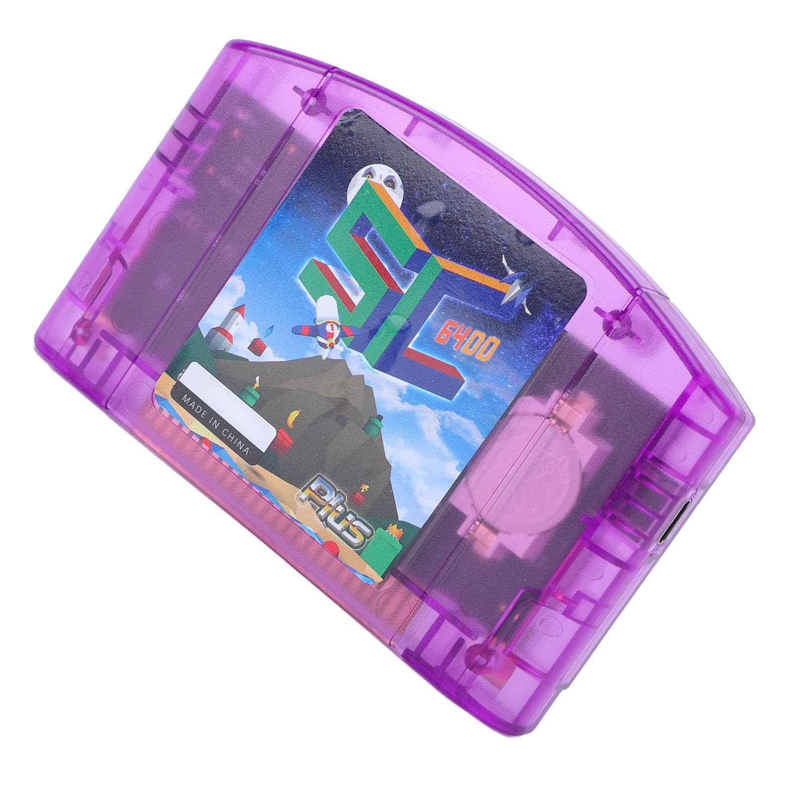 Cartuccia di Gioco per N64, Cartuccia Open Source a Lettura Rapida con Backup di Salvataggio Automatico, per Giochi retrò Ed Emulatore 64DD (Viola Trasparente)