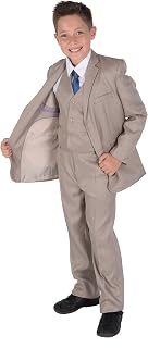 5 Piece Boys Beige Suits Boys Wedding Suit Page Boy Party Prom
