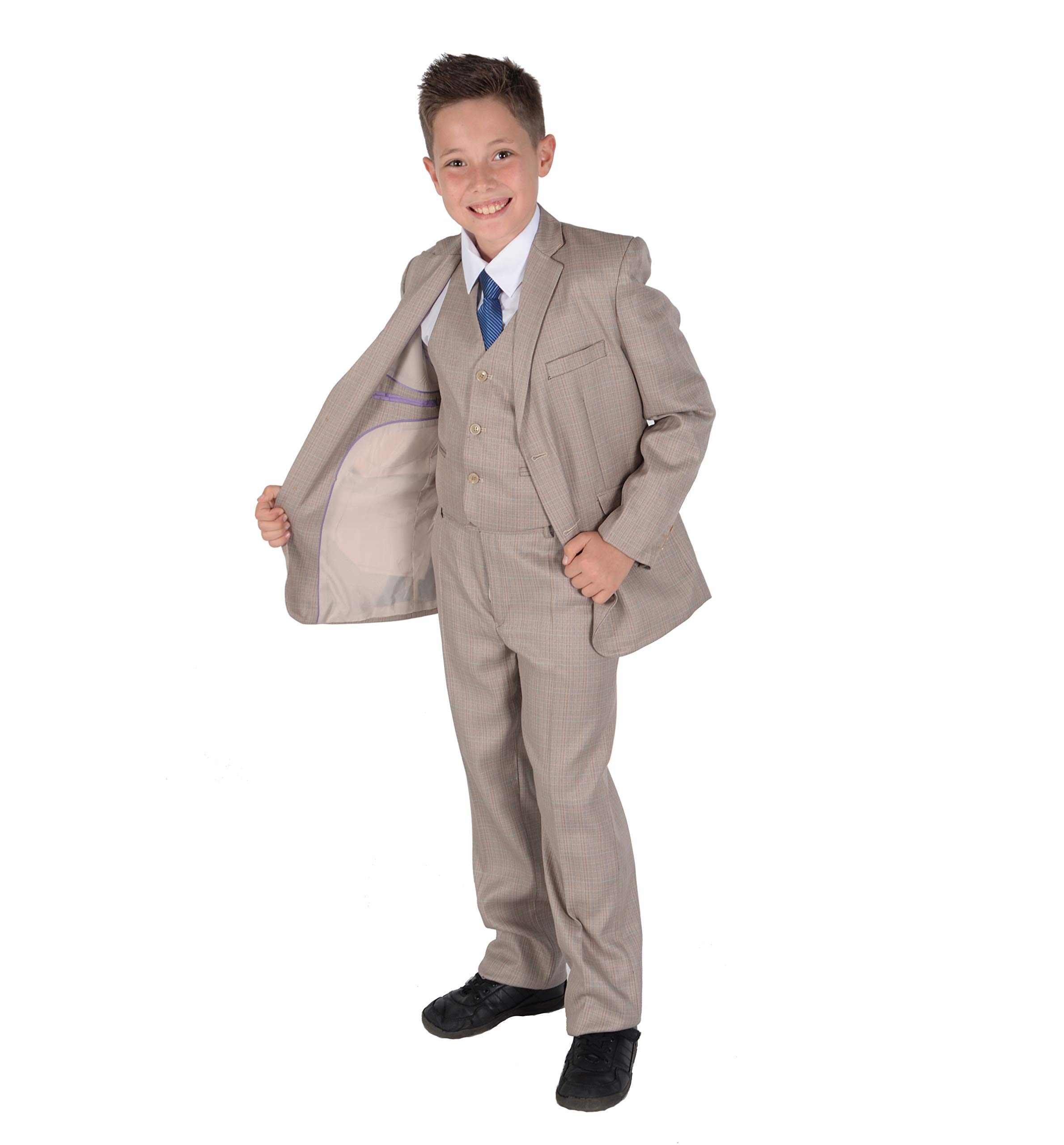 Cinda Boys Beige 5 Piece Suits Wedding Suit Page Party Prom 9-10 Years