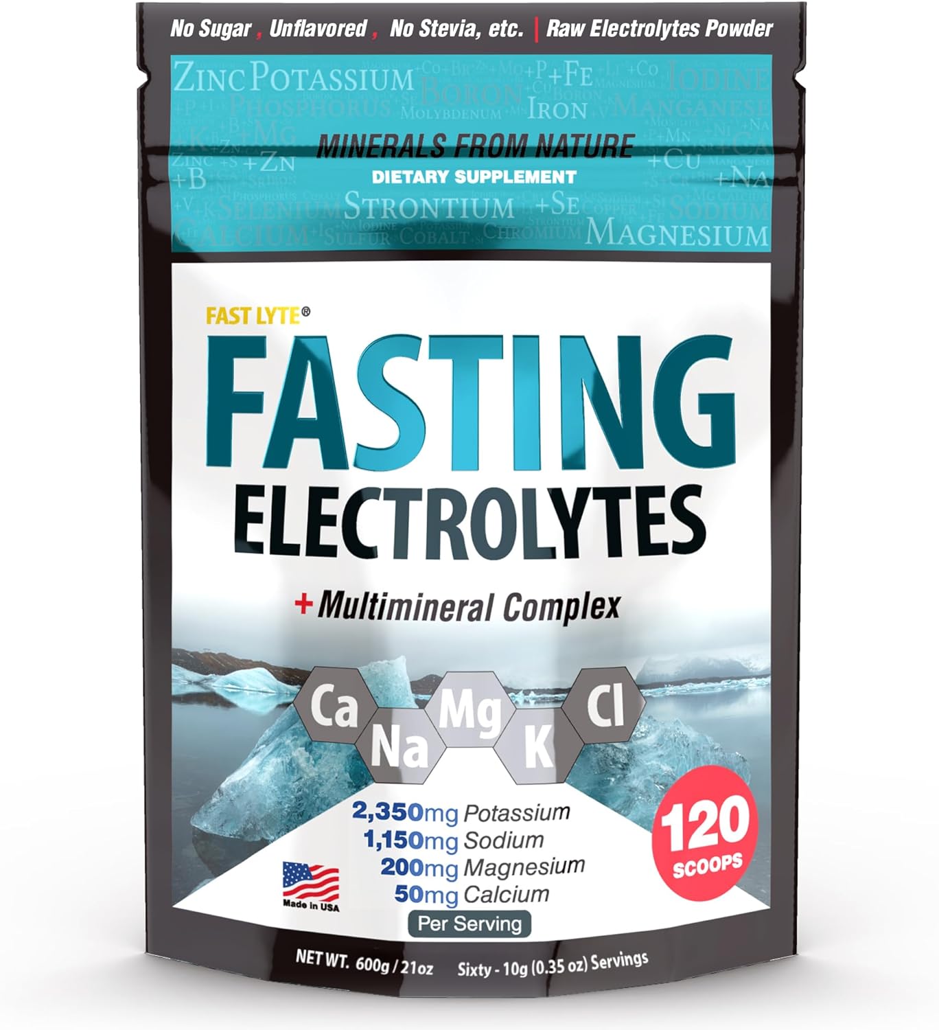 Fasting Electrolyte Supplement Powder | No Sugar Unflavored Raw Electrolytes | 50% RDI Magnesium and Potassium with Trace Minerals | Carnivore & Keto Friendly | Sugar Free Fasting Salts Fasting Electrolyte Supplement Powder | No Sugar Unflavored Raw Electrolytes | 50% RDI Magnesium and Potassium with Trace Minerals | Carnivore & Keto Friendly | Sugar Free Fasting Salts